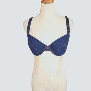 NO Boundaries Y2K Dark Denim Bra Top